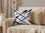 Black And White Spun Polyester Square Pillow 2# — Elena Rise Design