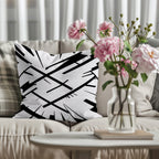 Black And White Spun Polyester Square Pillow 2# — Elena Rise Design
