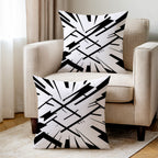 Black And White Spun Polyester Square Pillow 2# — Elena Rise Design