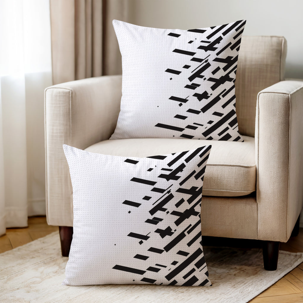 Black And White Spun Polyester Square Pillow 3# — Elena Rise Design