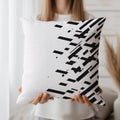 Black And White Spun Polyester Square Pillow 3# — Elena Rise Design