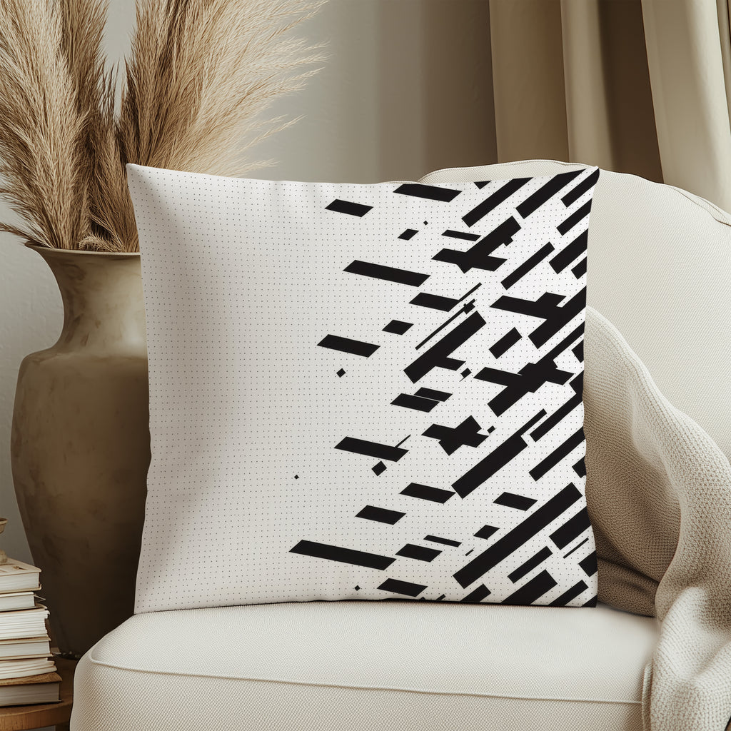 Black And White Spun Polyester Square Pillow 3# — Elena Rise Design