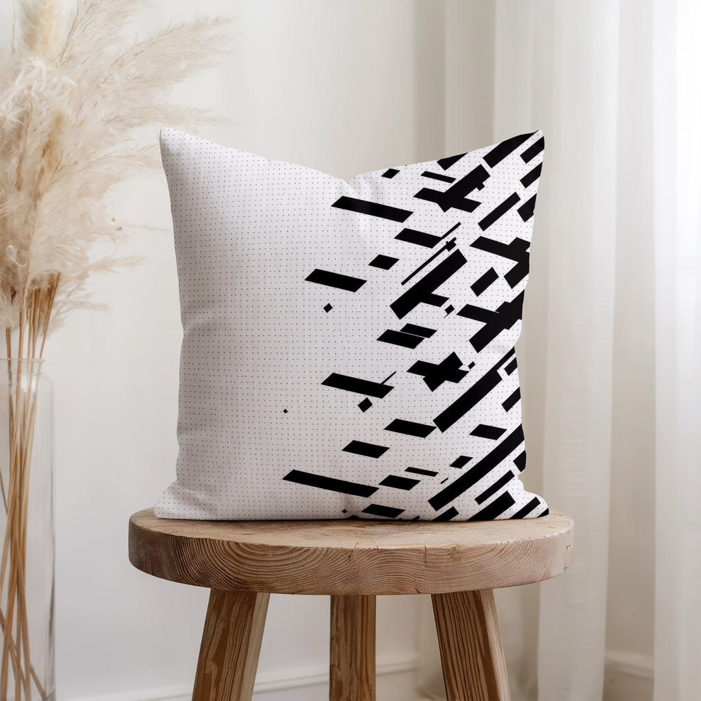 Black And White Spun Polyester Square Pillow 3# — Elena Rise Design