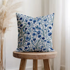 Blue Flower Spun Polyester Square Pillow 1# — Elena Rise Design