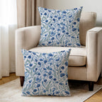 Blue Flower Spun Polyester Square Pillow 1# — Elena Rise Design