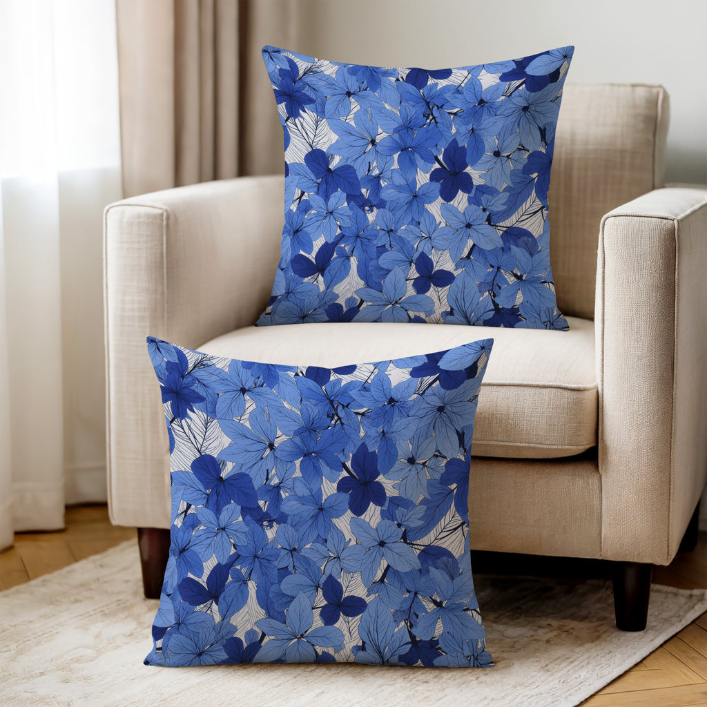 Blue Flower Spun Polyester Square Pillow 3# — Elena Rise Design