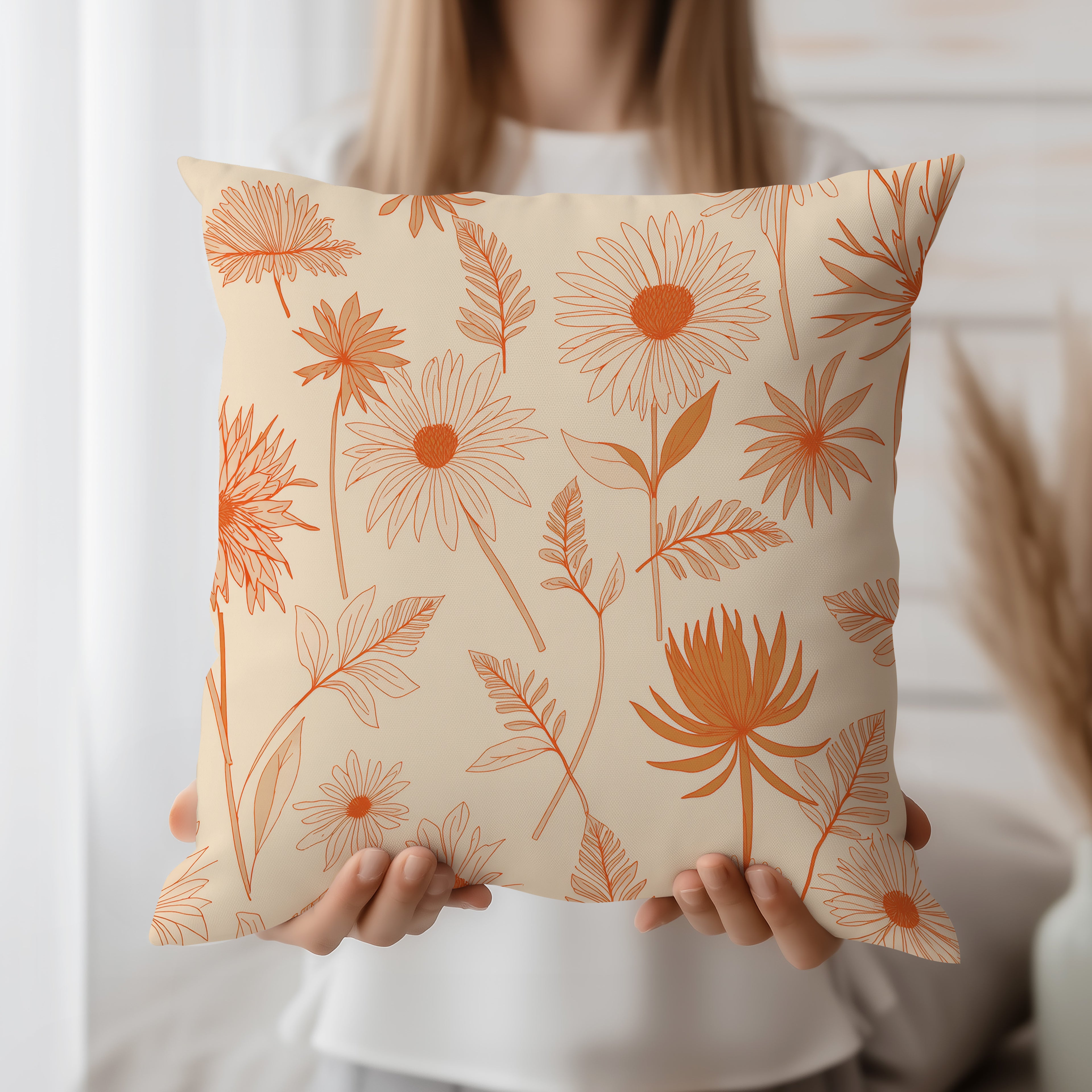 Orange Flavor Spun Polyester Square Pillow 3# — Elena Rise Design
