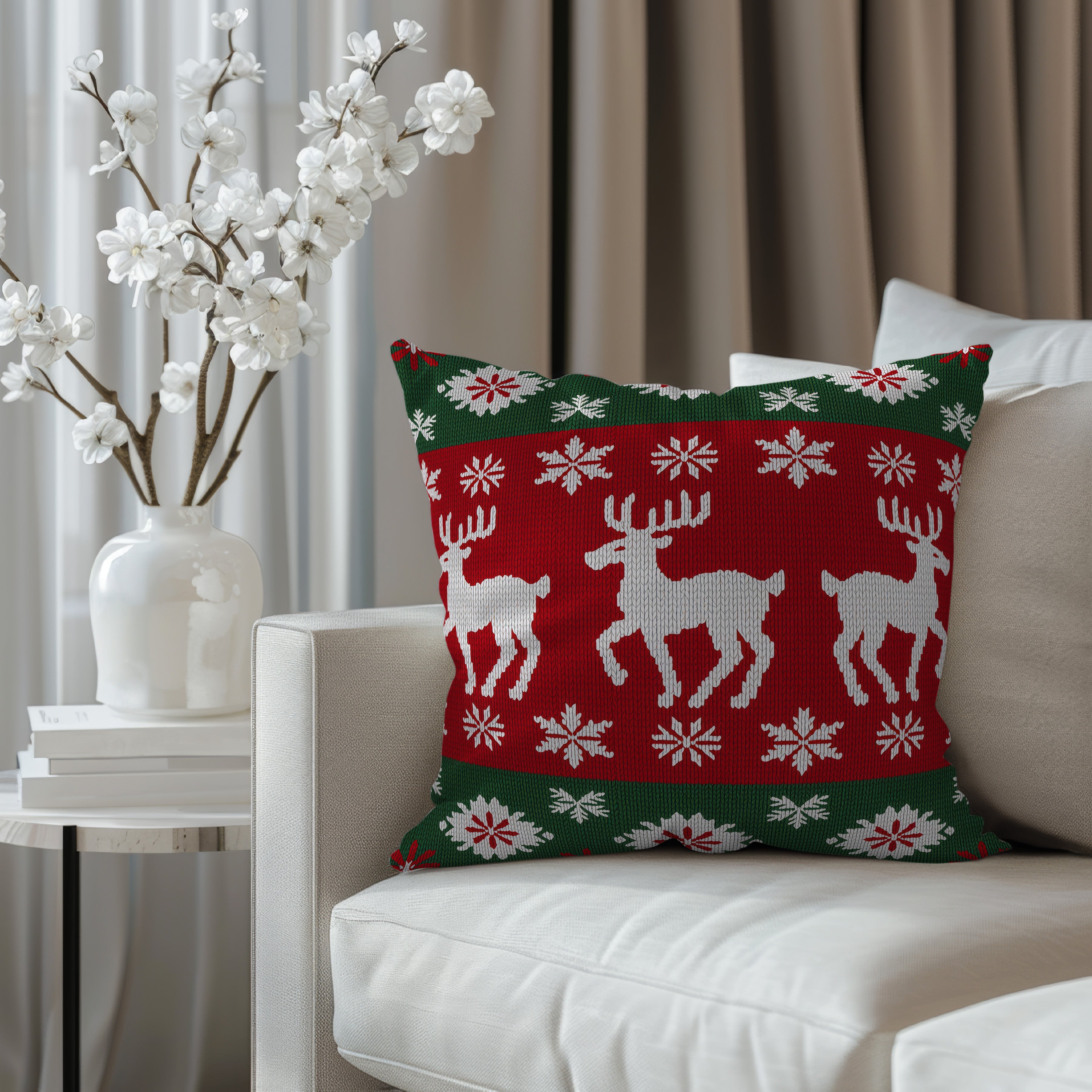 Christmas Spun Polyester Square Pillow 1# — Elena Rise Design