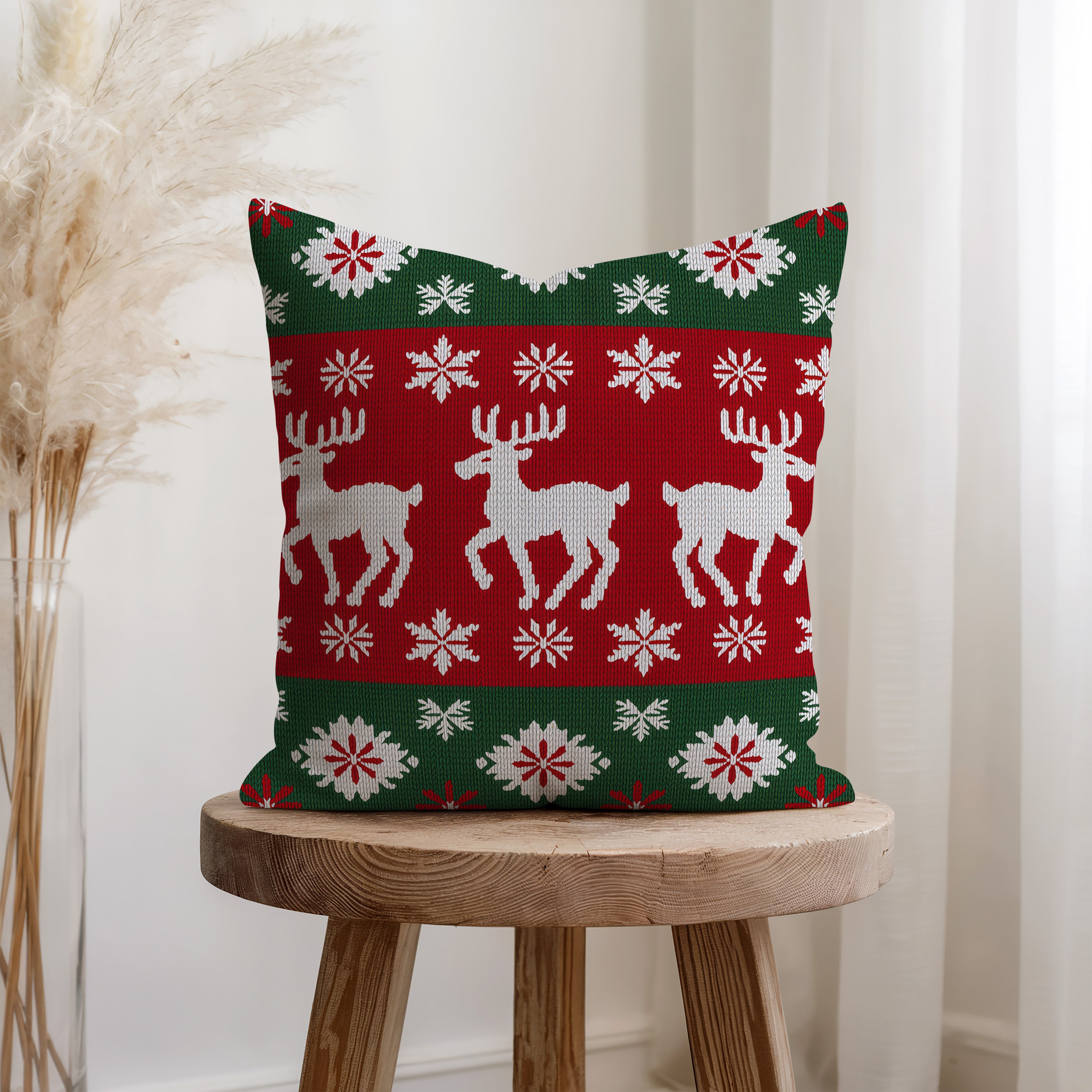 Christmas Spun Polyester Square Pillow 1# — Elena Rise Design