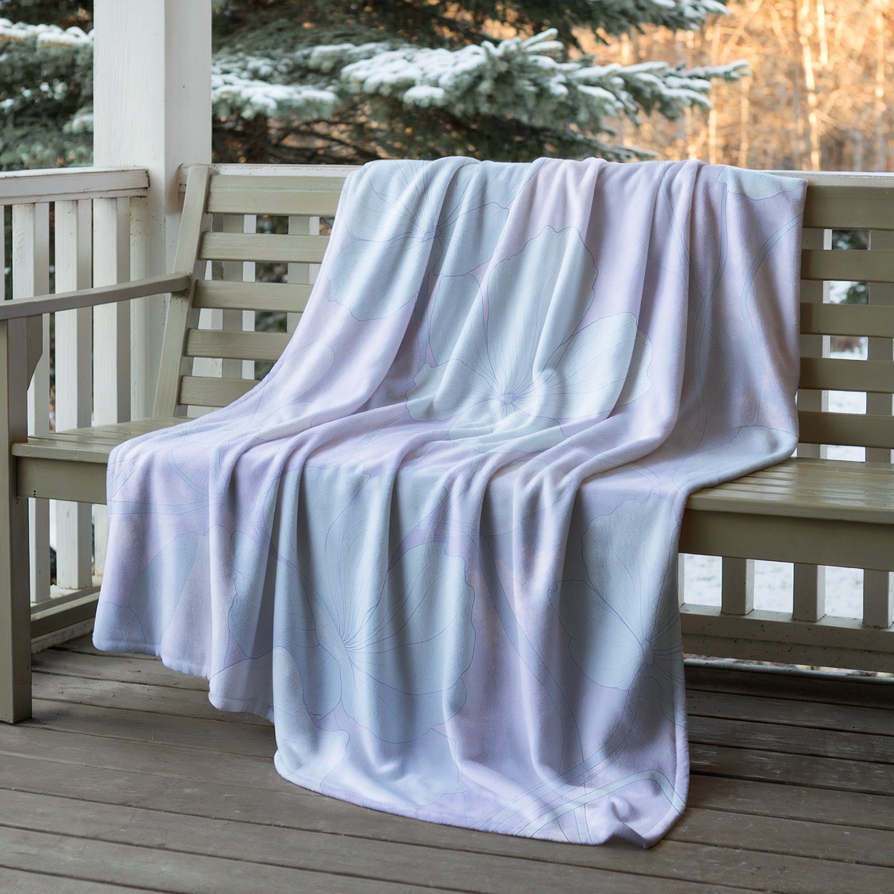 Soft Blue Velveteen Microfiber Blanket Soft Throw - 2# - Elena Rise Design