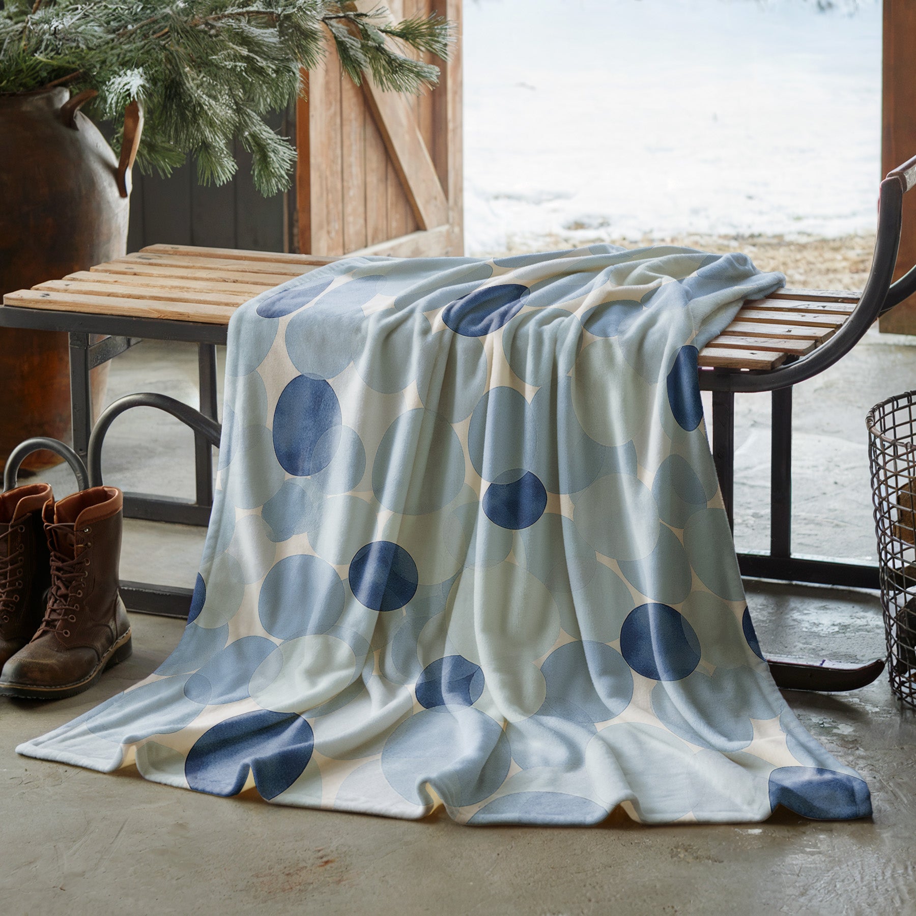 Soft Blue Velveteen Microfiber Blanket Soft Throw - 3# - Elena Rise Design