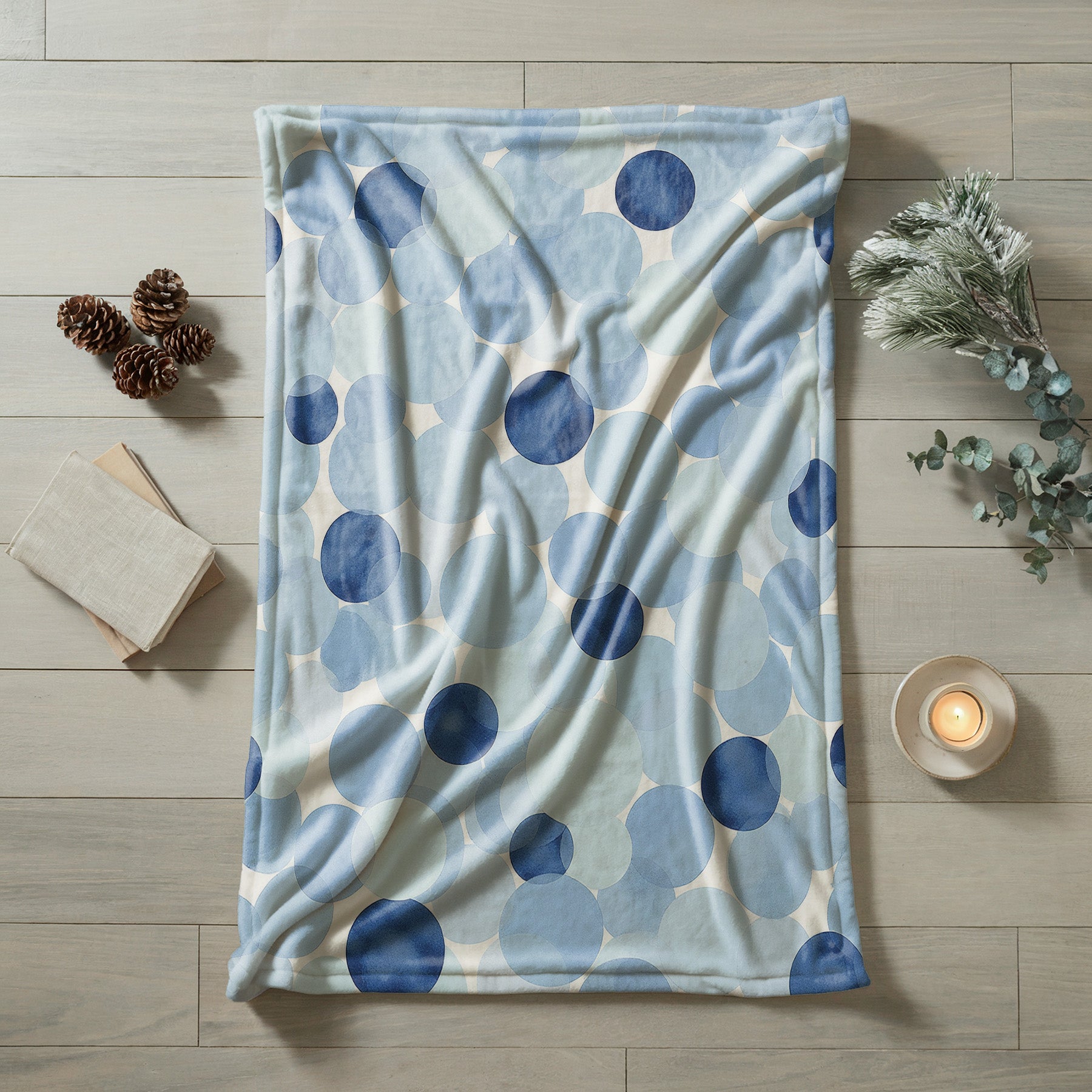 Soft Blue Velveteen Microfiber Blanket Soft Throw - 3# - Elena Rise Design