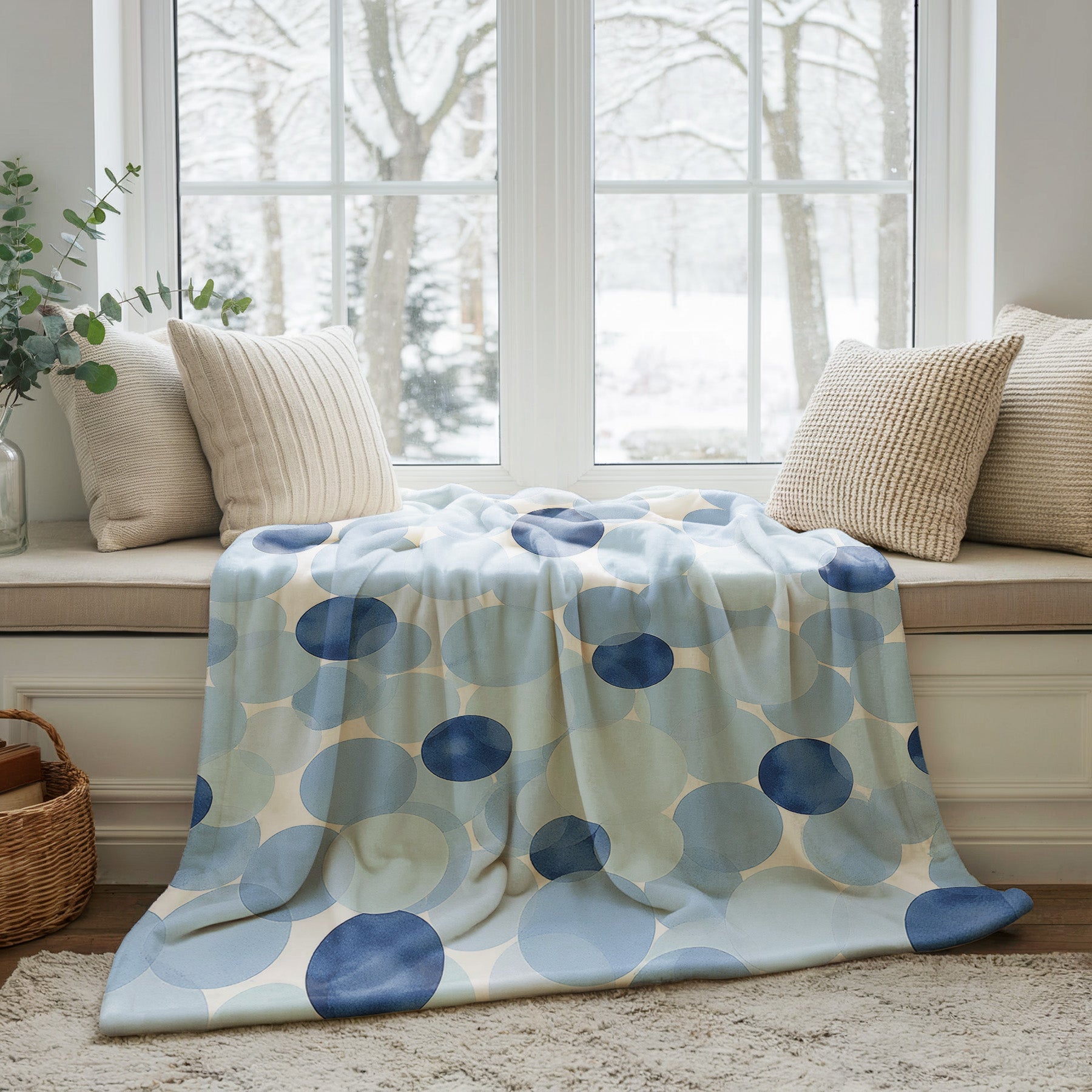 Soft Blue Velveteen Microfiber Blanket Soft Throw - 3# - Elena Rise Design