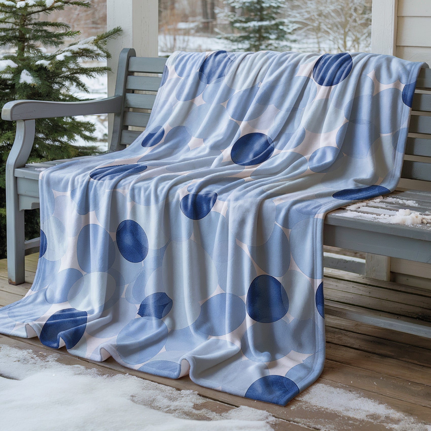 Soft Blue Velveteen Microfiber Blanket Soft Throw - 3# - Elena Rise Design